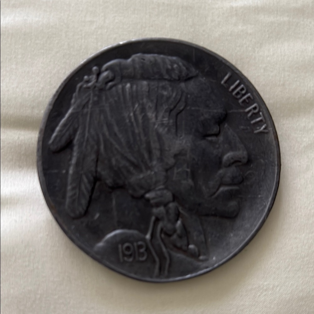 Vintage Native American 1913 Coin Replica Belt Buckle